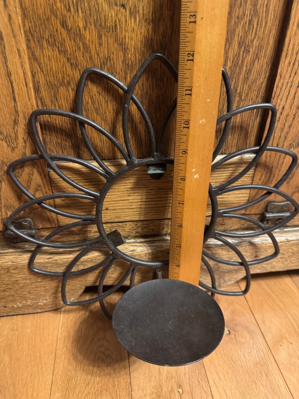 Rustic Metal Sunflower Candle Holder - Picture 3 of 8